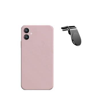 Kit Suporte Magnético L Safe Driving Carro + Capa Silicone Líquido Phonecare Para Samsung Galaxy A05 - Rosa