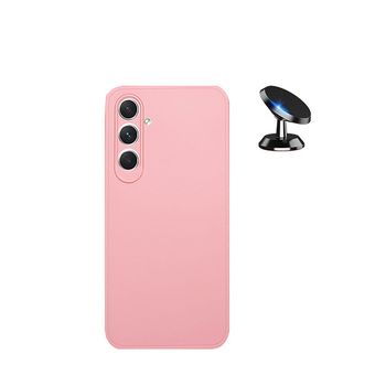 Kit Suporte Magnético De Carro + Capa Silicone Líquido Phonecare Para Samsung Galaxy A05s - Rosa