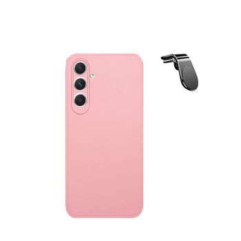 Kit Suporte Magnético L Safe Driving Carro + Capa Silicone Líquido Phonecare Para Samsung Galaxy A25 5g - Rosa