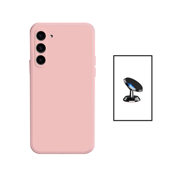 Kit Suporte Magnético De Carro + Capa Silicone Líquido Phonecare Para Samsung Galaxy S24 5g - Rosa