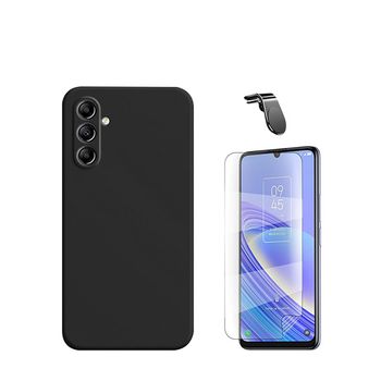 Kit Película Hydrogel Full Cover Frente + Capa Silicone Líquido + Suporte Magnético L Safe Driving Carro Phonecare Para Samsung Galaxy A15 5g - Preto