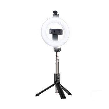 Selfie Stick Ring Light Trípode Ss12 Lámpara Led 95cm Bluetooth Xo Xo Negro