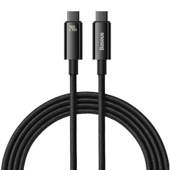 Cable De Nylon Premium 240w Fastcharge Tungsteno 2m Pd Usb-c Baseus Baseus Negro