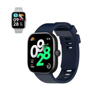 Kit Pulsera Silicona + Film Hidrogel Gift4me Compatible Con Reloj Xiaomi Redmi Watch 4 - Azul Oscuro