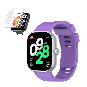 Kit Funda Protectora + Correa De Silicona Gift4me Compatible Con Reloj Xiaomi Redmi Watch 4 - Púrpura