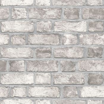 Papel De Pared Homestyle Brick Wall Gris Y Blanco Crudo Noordwand