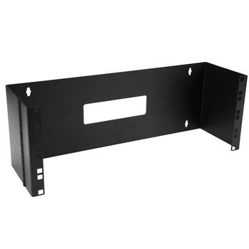 Startech.com Soporte Abisagrado De Montaje En Pared 4u 19 Pulgadas Para Paneles De Conexión, 15 Kg, Bastidor De Pared, Plaza, Negro, Abrir, 2 Postes