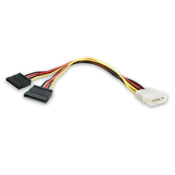 Startech.com Cable Adaptador De Corriente Y De 12 Pulgadas Lp4 A 2xsata