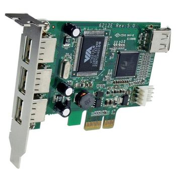 Startech.com Adaptador Tarjeta Pci Express Perfil Bajo Usb 2.0 Alta Velocidad - 3 Externos Y 1 Interno