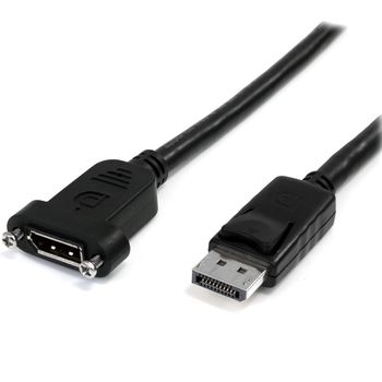 Startech.com Cable De 91cm Displayport De Montaje En Panel - 4k X 2k - Cable Displayport 1.2 De Extensión De Vídeo Macho A Hembra - Cable Para Monitor Dp