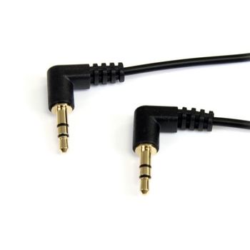 Startech.com Cable De Audio Jack Estereo 3.5mm Macho-macho 0.3mts Acodado Negro