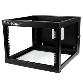 Startech.com Rack De Acero De Marco Abierto De Pared 6u 22in Pulgadas De Profundidad Con Bisagra, 49,8 Kg, Bastidor De Pared, 6u, Plaza, Negro, Abrir