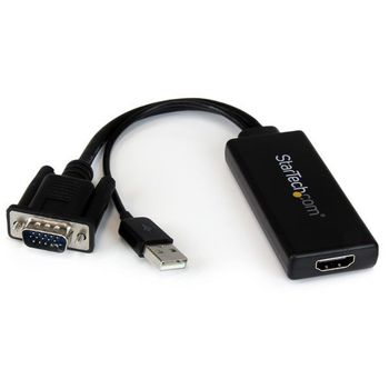 Startech.com Adaptador Vga A Hdmi Con Audio Y Alimentación Usb - Conversor Vga A Hdmi Por