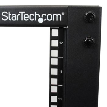 Startech.com Rack De Marco Abierto Con Profundidad Ajustable De 4 Columnas 12u Y 19 Pulgadas Con Ruedas/niveladores Y Anillas De Gestión De Cableado - Armario Rack Autoportante Con Ruedas - (4postrack12u)