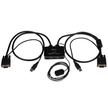 Startech.com Switch Conmutador Kvm De Cable 2x Vga Alimentacion Usb