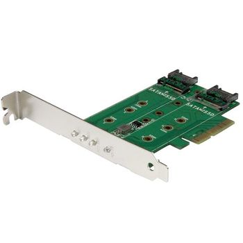 Startech.com Tarjeta Adaptadora Pci Express 3.0 De 3 Puertos M.2 Para Ssd - 1x Nvme - 2x Sata Iii