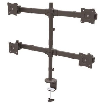 Startech.com Brazo De Escritorio Articulado Para Soporte De 4 Monitores - Mástil De Soporte Para 4 Pantallas Vesa De Hasta 27 Pulgadas, Abrazadera, 8 Kg, 33 Cm (13"), 68,6 Cm (27"), 100 X 100 Mm, Negro