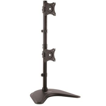 Startech.com Soporte Vertical De Acero De Servicio Pesado Para Dos Monitores - Base Ajustable Vesa Para Pantallas De Hasta 27 Pulgadas, Independiente, 10 Kg, 33 Cm (13"), 68,6 Cm (27"), 100 X 100 Mm, Negro