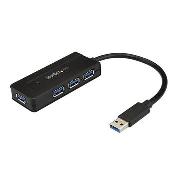 Startech.com Hub Concentrador Usb 3.0 De 4 Puertos - Mini Ladrã³n Usb Con Adaptador De Alimentaciã³n