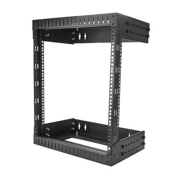 Startech.com Armario Rack De Servidores De Marco Abierto 12u Para Montaje En Pared - Profundidad Ajustable De 12 A 20" De Profundidad, 90 Kg, Wall Mounted Rack, Plaza, Negro, Abrir, 2 Postes