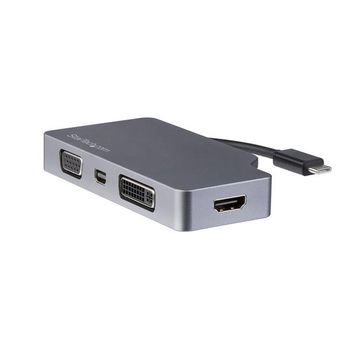 Startech.com Adaptador De Vídeo Usb-c Multipuertos - 4 En 1 De Aluminio - 4k 60hz - Gris Espacial, 3.1 (3.1 Gen 1), Usb Tipo C, Macho, Dvi-d, 4096 X 2160 Pixeles, 1920 X 1200 (wuxga),4096 X 2160