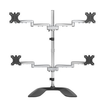 Base Soporte De Escritorio Para 4 Monitores - Articulado - En Acero Y Aluminio