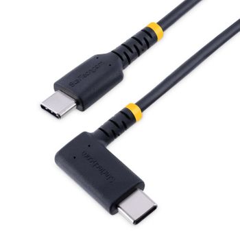 Cable 1m Usb C Acodado - En Ángulo Recto - Pd 60w - 3a - Cable Usb-c De Carga Rápida - De Alta Resistencia - Usb 2.0 Tipo C - Fi