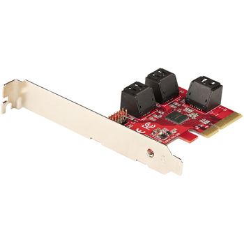 Startech.com Tarjeta Pcie Sata - Tarjeta Controladora Pci Express De 6 Puertos Sata - 6gbps - Con Bracket De Perfil Bajo - Con Conectores Sata Apilados - Asm1166 Sin Raid