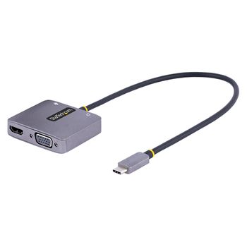 Startech.com Adaptador De Vídeo Usb C, Adaptador Multipuertos Usb Tipo C A Hdmi Vga Con Salida De Audio De 3,5mm, Hdr 4k A 60hz, Pd 3.0 De 100w, Compatible Con Thunderbolt 3/4