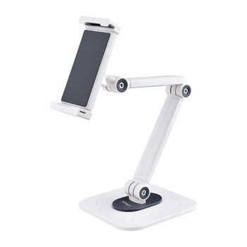 Startech.com Soporte Ajustable De Sobremesa Para Tablet - De Montaje En Pared - 1kg De Capacidad - Base Ergonómica Ajustable Para Tablet - Con Giro, Rotación E Inclinación