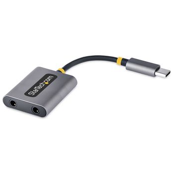 Startech.com Divisor Usb-c De Auriculares - Adaptador Usb Tipo C A 2 Auriculares - Multiplicador Para Dos Auriculares Con Micrófono - Dac Externo 24 Bits Usb C A Audio De 3,5mm