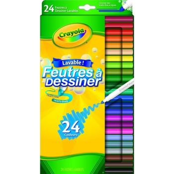 Crayola - 58-8709 - 16 Feutres Lavables A Point à Prix Carrefour