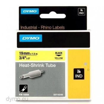 Dymo Rhino Cinta Id1-19 Negro Sobre Amarillo 19mmx1?5m Tubo Termorretractil S0718340