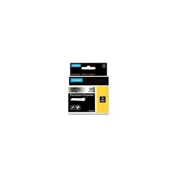 Dymo Rhino Cinta De Etiquetas Industrial Adhesiva Id1-12 Negro Sobre Plateado De 12mmx5?5m Poliester S0718180