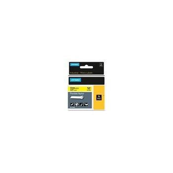 Dymo Rhino Cinta De Etiquetas Industrial Adhesiva Id1-12 Negro Sobre Amarillo De 12mmx3?5m Nylon Flexible S0718080