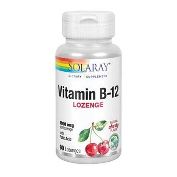 Vitamina B12 1000 Mcg Con Ácido Fólico Solaray 90 Comprimidos