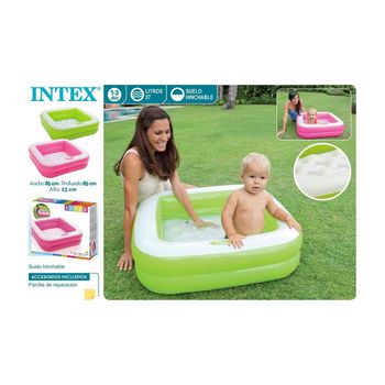 Piscina Bebe Cuadrada Hinchable Intex (85x85x23cm) 57l. - Intex