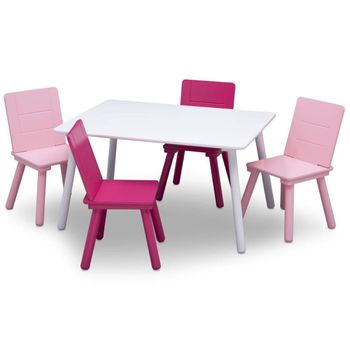 Set De Mesa Y Silla Infantil 2 Piezas Lets Study Rosa Jamara con