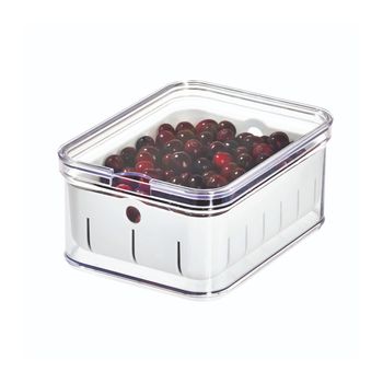 Caja Apilable Con Cesta Para Nevera - L 16,2  X A 21,6  X H 9.5  Cm - Transparente