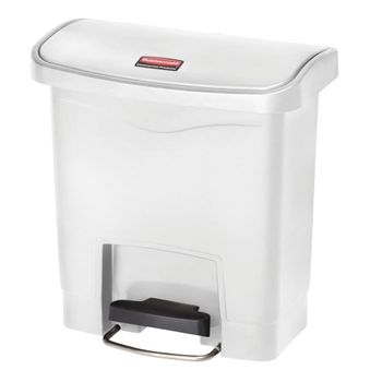 Cubo De Basura De Pedal Slim Jim 15 Litros Blanco Rubbermaid