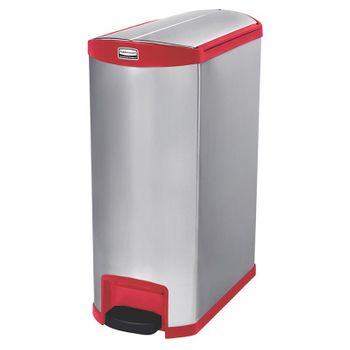 Rubbermaid Slim Jim 90l/24g Metal End Step Step-on Red