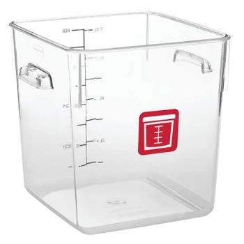 Rubbermaid Sq. Container - Clear - 8qt Red