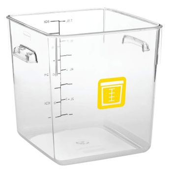 Rubbermaid Sq. Container - Clear - 8qt Yellow