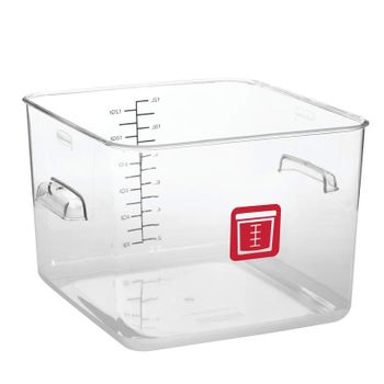 Rubbermaid Sq. Container - Clear - 12qt Red