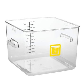Rubbermaid Sq. Container - Clear - 12qt Yel