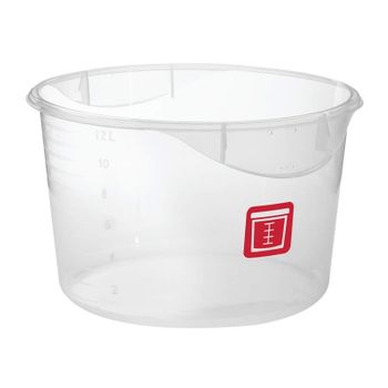 Rubbermaid Rnd. Container - Clpp - 12qt Red