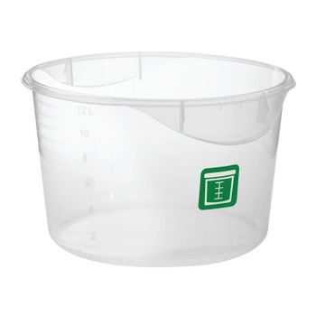 Rubbermaid Rnd. Container - Clpp - 12qt Grn