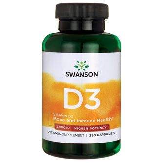 Swanson Vitamin D3 2000 Iu Higher Potency 250 Capsulas