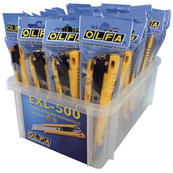 Olfa Exl-500/40 - Cúter Profesional Con Cuchilla De 18 Mm Y Bloqueo Automático En Bolsa De Plástico