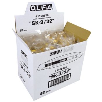 Olfa Sk-9/32 - Cutter De Seguridad Con Púa De Metal Duro Y Cuchilla Trapezoidal De 17,5 Mm En Bolsa De Plástico